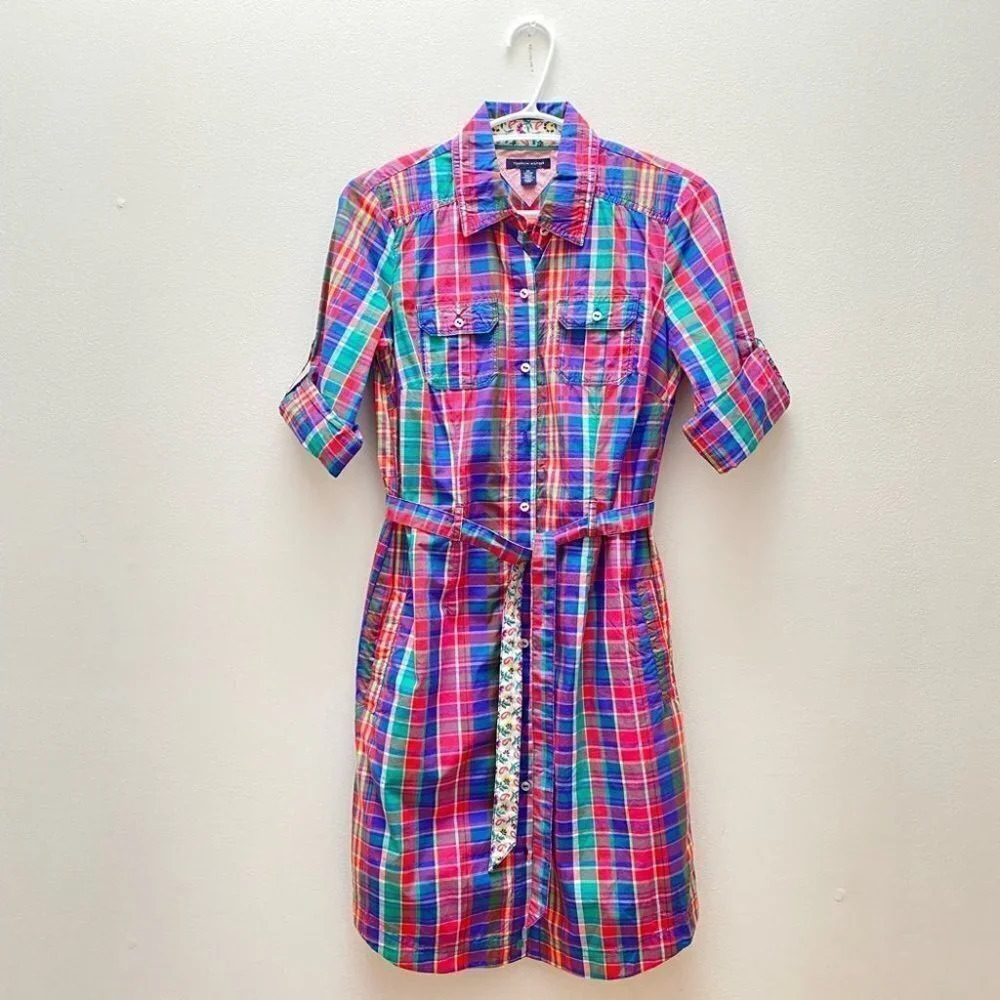 Tommy Hilfiger - Plaid Button Down Shirt Dress